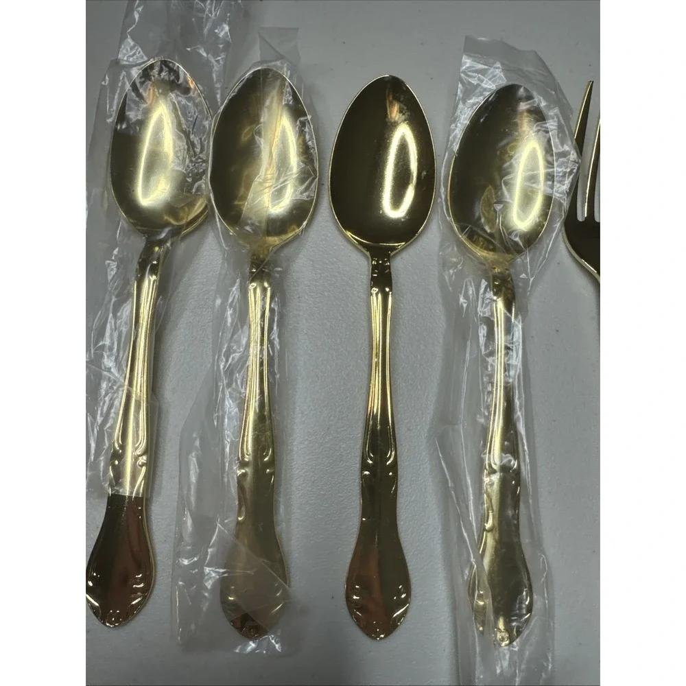 Gold-tone FLATWARE 'ROYAL' Stainless Steel Japan - Service for 4-20 Pieces